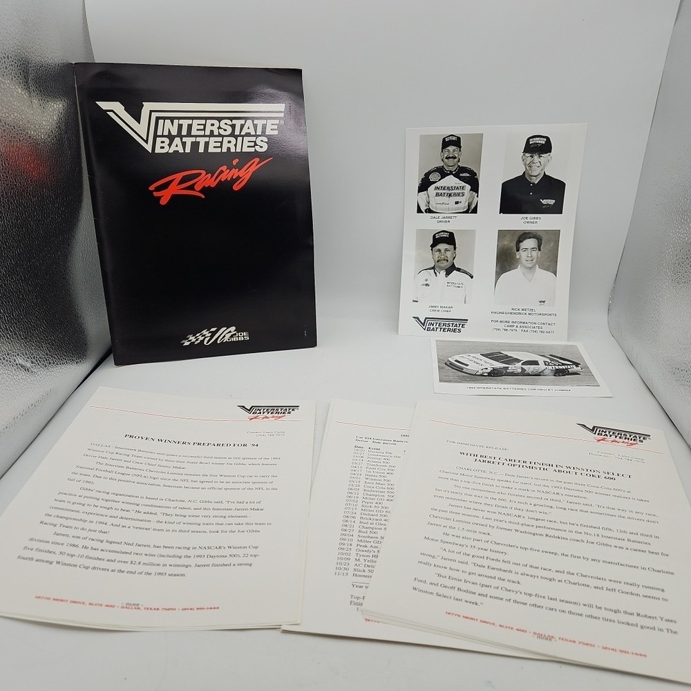 Vintage Nascar Press Kit‎ Interstate Batteries Racing Dale Jarrett Media Guide
